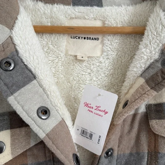 NWT LUCKY BRAND PLAID SHACKET SIZE SMALL NEW WOMENS SMALL FLEECE FALL WINTER - Picture 3 of 4